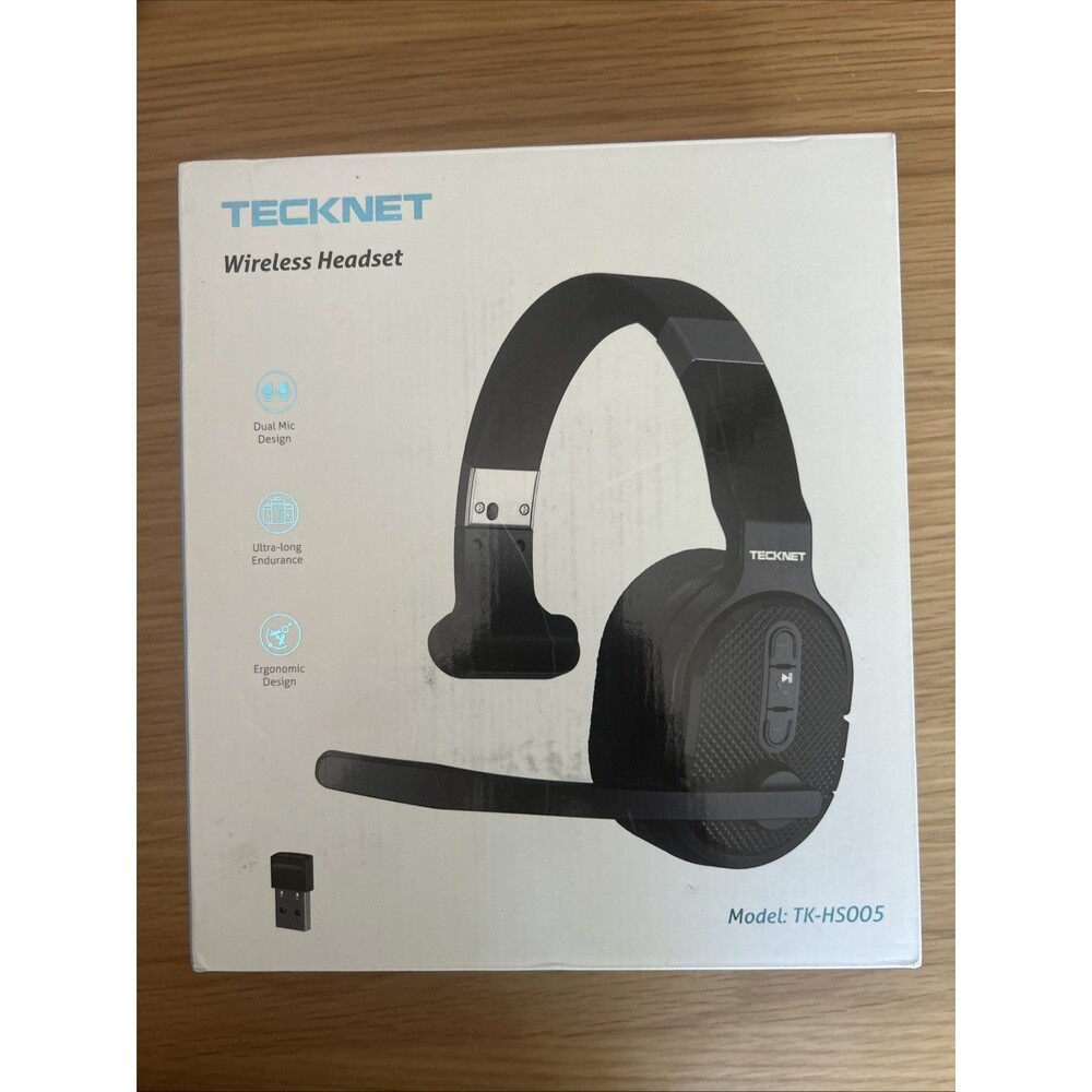TECKNET Trucker Bluetooth Headset, Stable V5.2 & USB Single Over-ear, Black